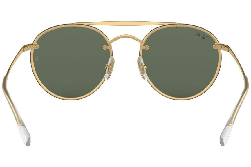 Ochelari de soare Ray-Ban Blaze Round Double Bridge Blaze Collection RB3614N 914071 Rotunzi Aurii