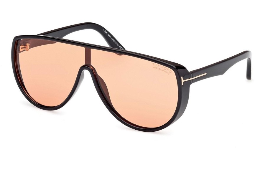 Ochelari de soare Tom Ford Achilles FT1182 05E Lentilă unică | Shield Negri