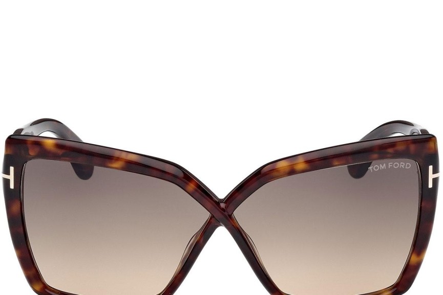 Ochelari de soare Tom Ford Fiore FT1195 52B Cat Eye Havana