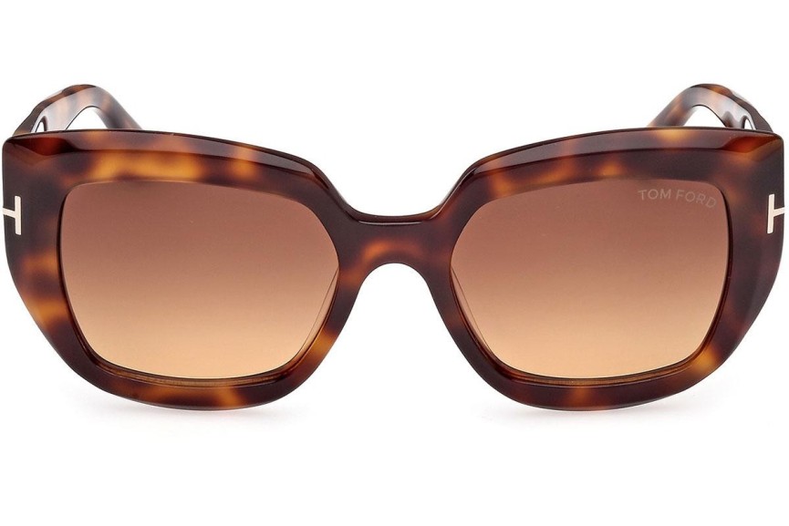 Ochelari de soare Tom Ford Saltzman FT1192 53F Cat Eye Havana