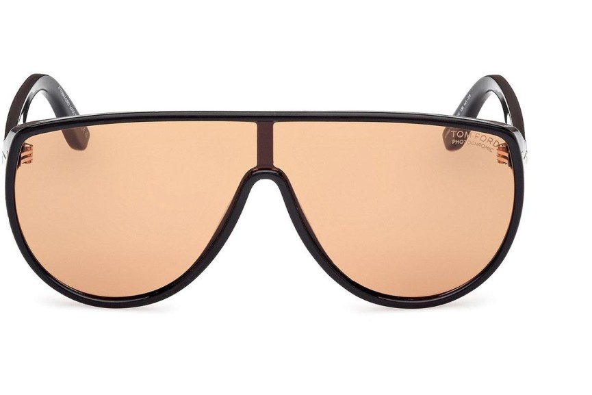 Ochelari de soare Tom Ford Achilles FT1182 01E Lentilă unică | Shield Negri