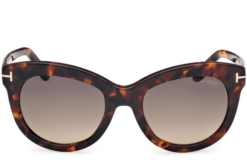 Ochelari de soare Tom Ford Odette FT1189 52F Cat Eye Havana