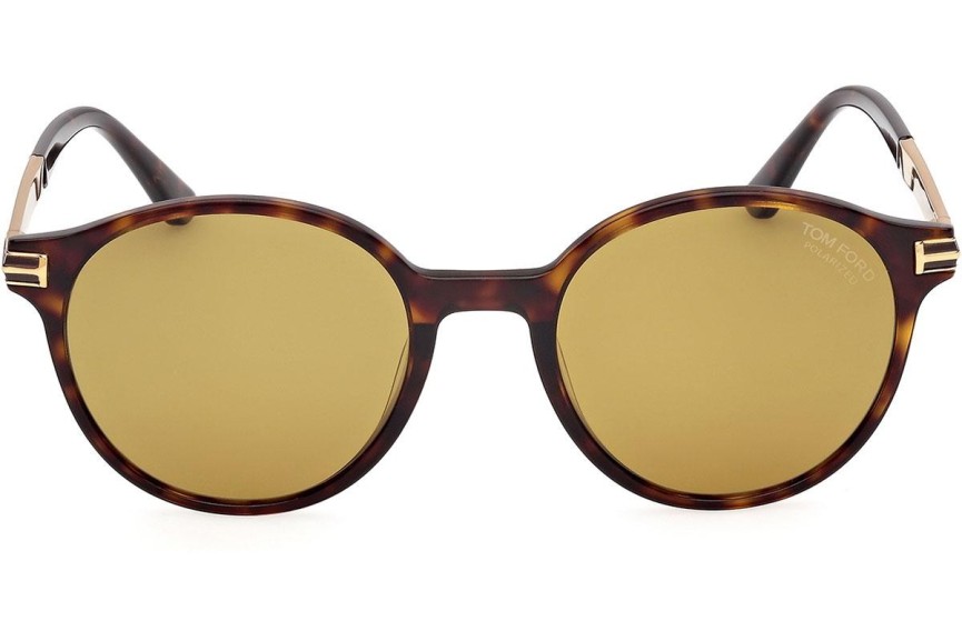 Ochelari de soare Tom Ford Araki FT1184 52H Polarized Rotunzi Havana