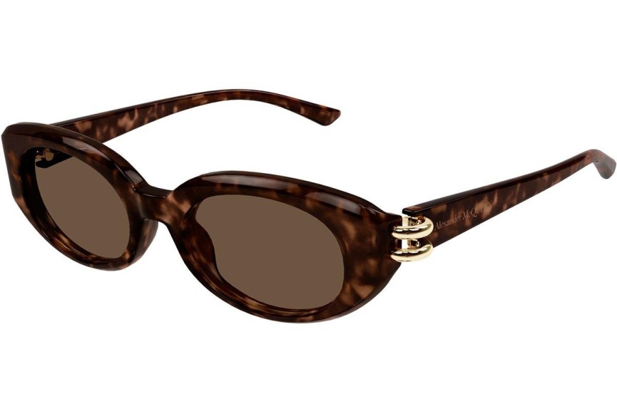 Ochelari de soare Alexander McQueen AM0469S 002 Ovali Havana