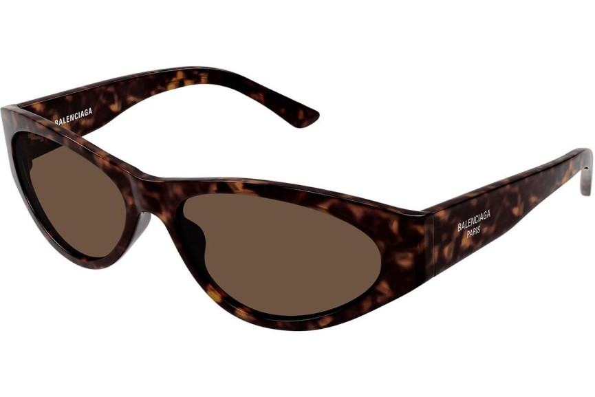 Ochelari de soare Balenciaga BB0367S 002 Ovali Havana