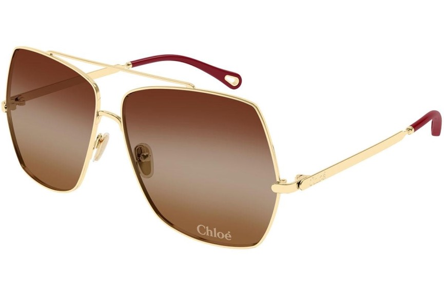 Ochelari de soare Chloe CH0278S 001 Pătrați Aurii