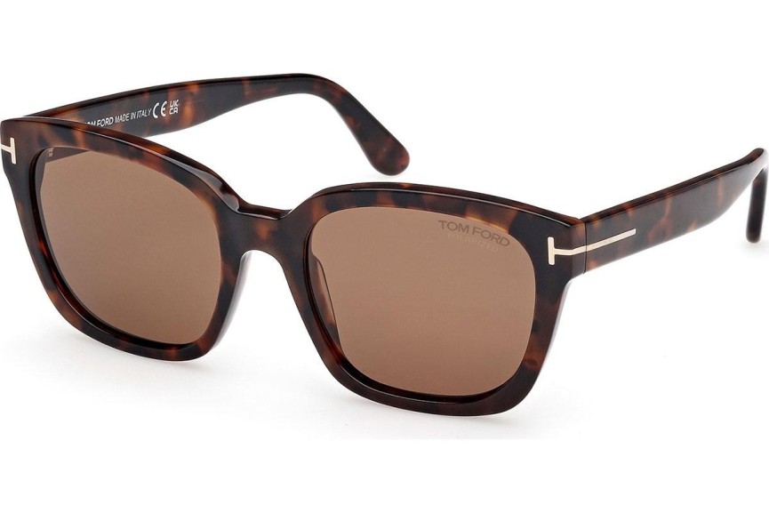 Ochelari de soare Tom Ford Haylay FT1216 52H Polarized Pătrați Havana