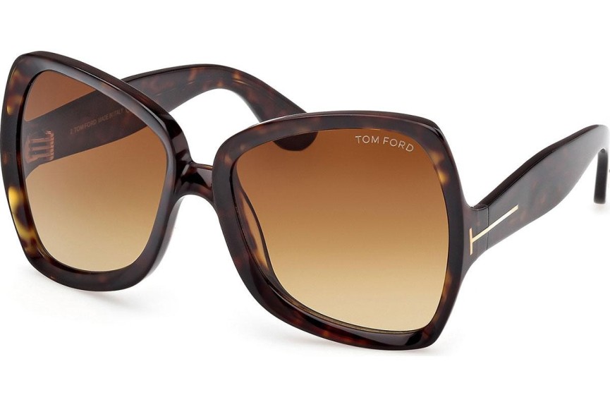 Ochelari de soare Tom Ford Jerry FT1222 52F Cat Eye Havana