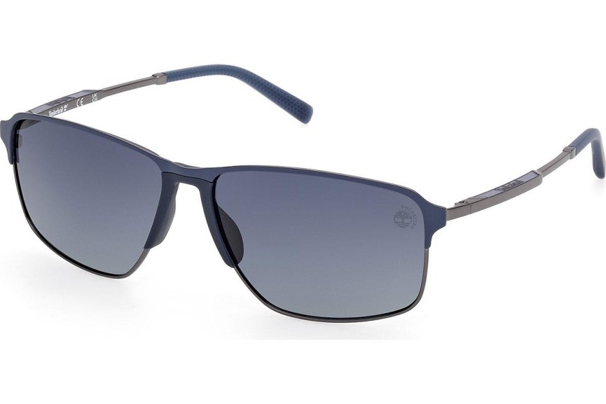 Ochelari de soare Timberland TB00040 91D Polarized Dreptunghiulari Albaștri