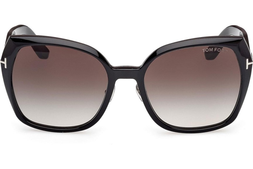 Ochelari de soare Tom Ford Plum FT1223 01B Cat Eye Negri