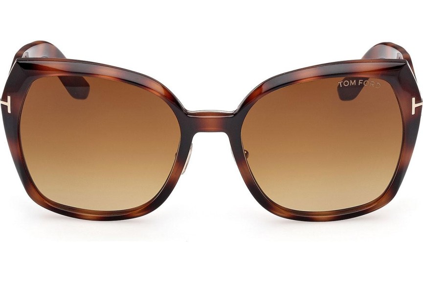 Ochelari de soare Tom Ford Plum FT1223 53F Cat Eye Havana