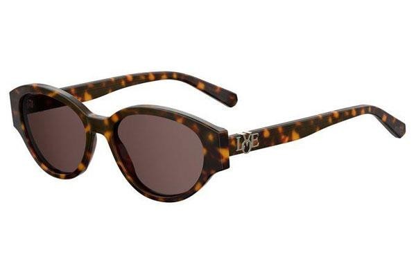 Ochelari de soare Love Moschino MOL014/G/S 086/70 Ovali Havana