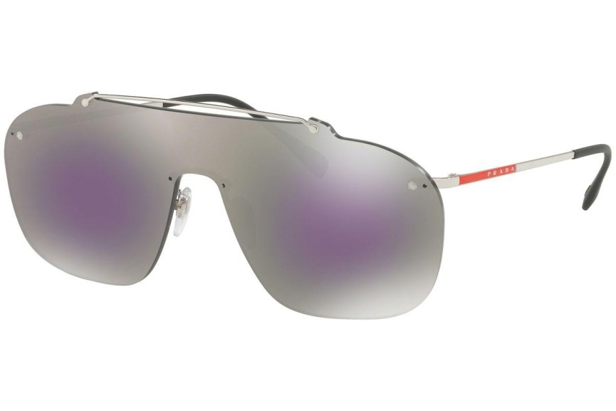 Ochelari de soare Prada Linea Rossa PS51TS 1BC129 Lentilă unică | Shield Argintii