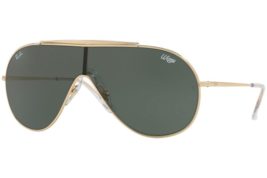 Ochelari de soare Ray-Ban Wings RB3597 905071 Lentilă unică | Shield Aurii