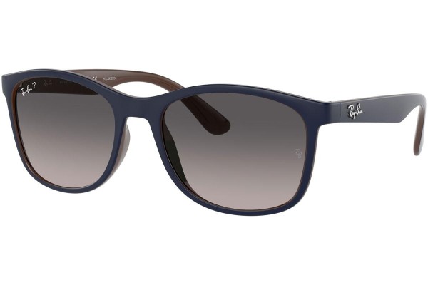 Ochelari de soare Ray-Ban RB4374 6601M3 Polarized Pătrați Albaștri