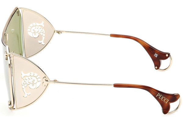 Ochelari de soare Emilio Pucci EP0209 32N Lentilă unică | Shield Aurii