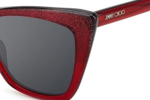 Ochelari de soare Jimmy Choo LUCINE/S DXL/T4 Cat Eye Roșii