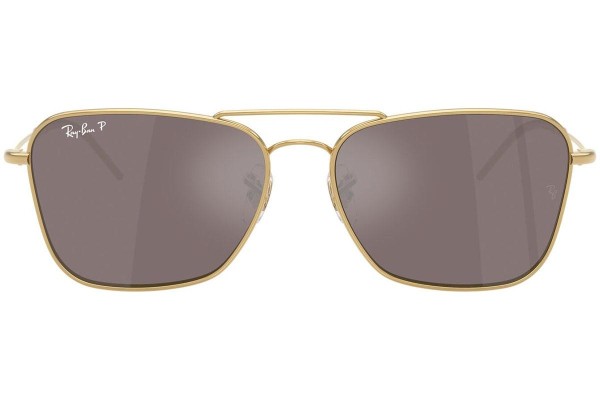 Ochelari de soare Ray-Ban Caravan Reverse RBR0102S 001/LB Polarized Dreptunghiulari Aurii