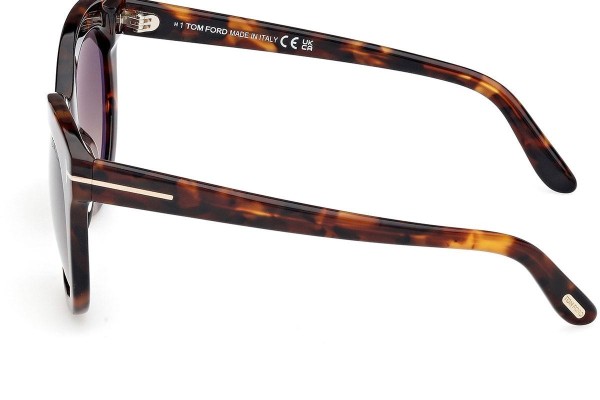 Ochelari de soare Tom Ford Odette FT1189 52F Cat Eye Havana