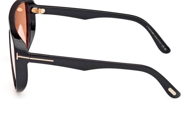 Ochelari de soare Tom Ford Achilles FT1182 05E Lentilă unică | Shield Negri