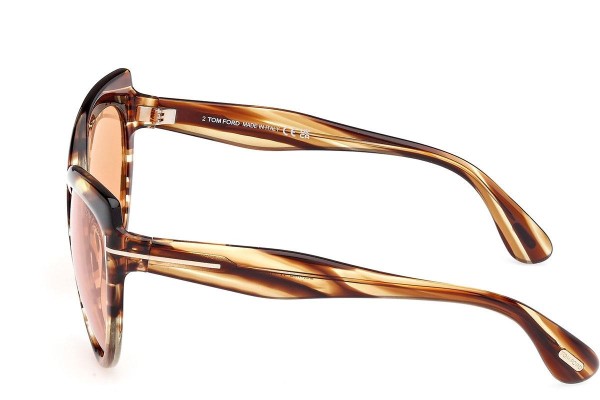 Ochelari de soare Tom Ford Beatrice FT1196 53E Cat Eye Havana