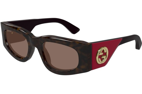 Ochelari de soare Gucci GG1664S 004 Pătrați Havana