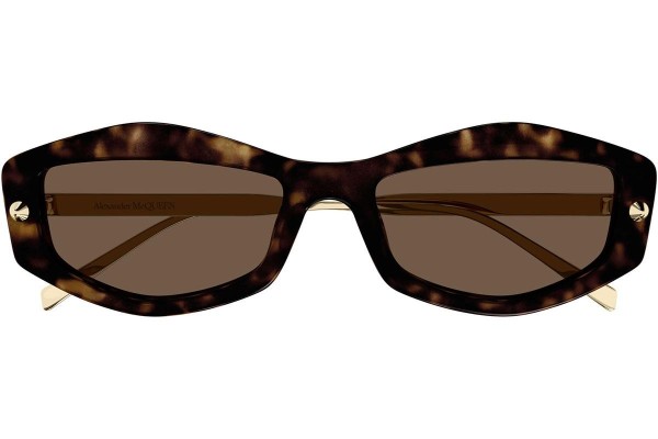 Ochelari de soare Alexander McQueen AM0482S 002 Dreptunghiulari Havana