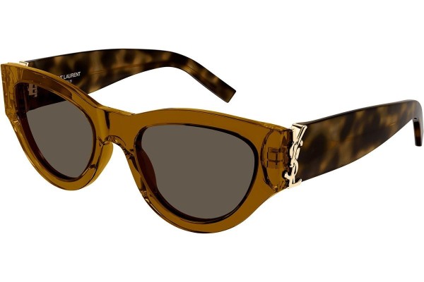 Ochelari de soare Saint Laurent SLM94 011 Cat Eye Maro