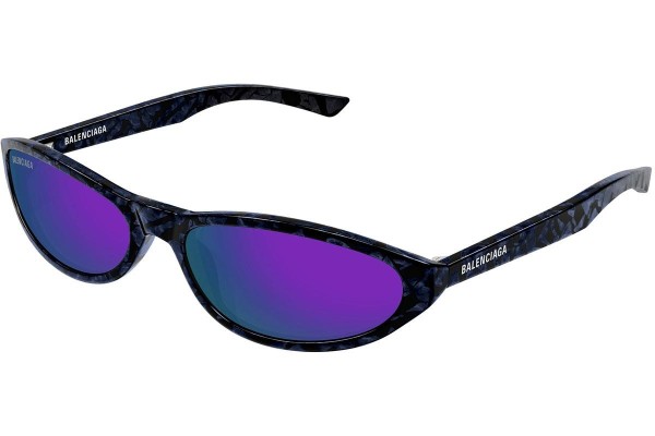 Ochelari de soare Balenciaga BB0007S 011 Ovali Violeți