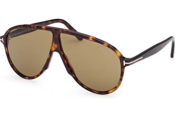 Ochelari de soare Tom Ford Vladimir FT1211 52N Pilot Havana