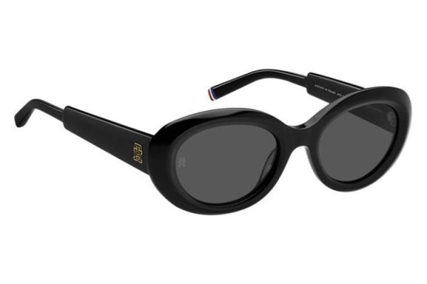 Ochelari de soare Tommy Hilfiger TH2207/S 807/IR Ovali Negri