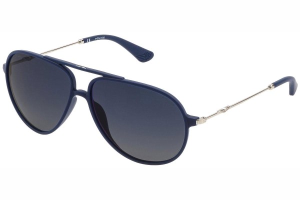 Ochelari de soare Police SPLD39 9NQP Polarized Pilot Albaștri