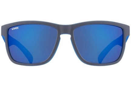 Ochelari de soare uvex lgl 39 Grey Mat / Blue S3 Pătrați Albaștri