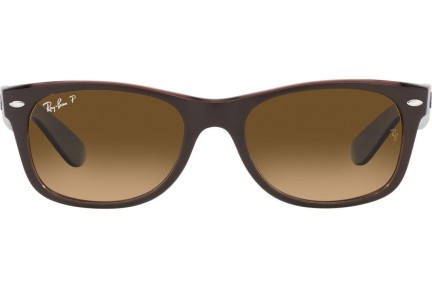 Ochelari de soare Ray-Ban New Wayfarer RB2132 6608M2 Polarized Pătrați Maro