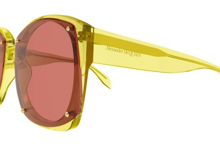 Ochelari de soare Alexander McQueen AM0334S 003 Pătrați Galbeni