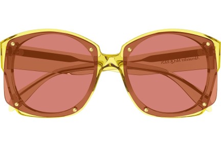 Ochelari de soare Alexander McQueen AM0334S 003 Pătrați Galbeni