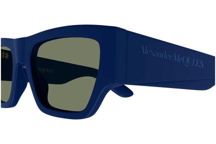 Ochelari de soare Alexander McQueen AM0393S 005 Dreptunghiulari Albaștri