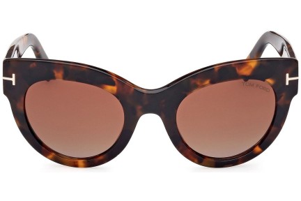 Ochelari de soare Tom Ford Lucilla FT1063 52T Cat Eye Havana