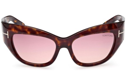 Ochelari de soare Tom Ford Brianna FT1065 52T Cat Eye Havana