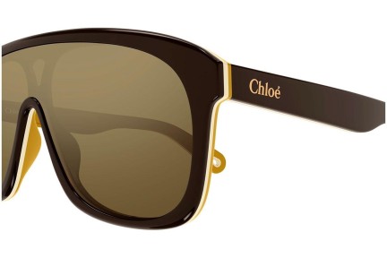 Ochelari de soare Chloe CH0212S 001 Lentilă unică | Shield Maro