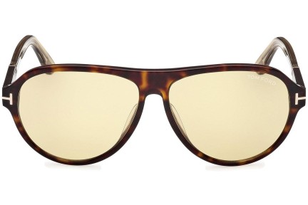 Ochelari de soare Tom Ford Quincy FT1080 52N Pilot Havana