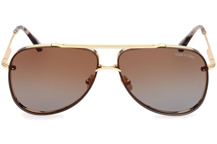 Ochelari de soare Tom Ford Leon FT1071 30F Pilot Aurii