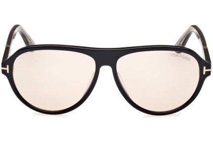 Ochelari de soare Tom Ford Quincy FT1080 01E Pilot Negri