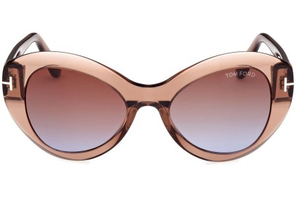 Ochelari de soare Tom Ford Guinevere FT1084 48F Cat Eye Maro