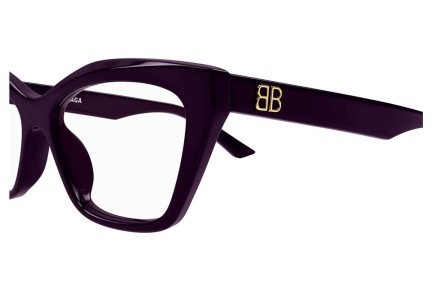 Ochelari Balenciaga BB0342O 007 Cat Eye Violeți