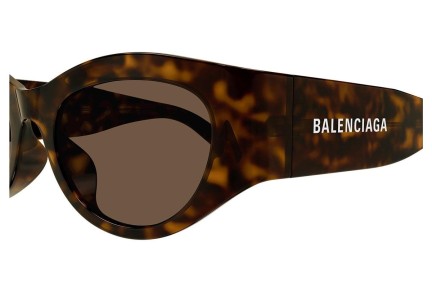 Ochelari de soare Balenciaga BB0330SK 002 Rotunzi Havana