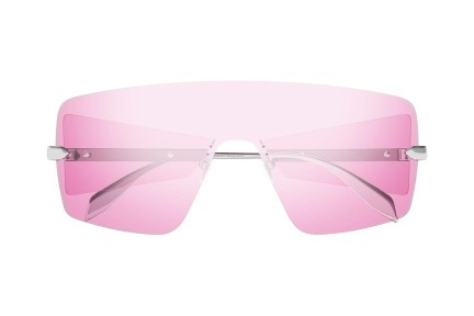 Ochelari de soare Alexander McQueen AM0460S 004 Lentilă unică | Shield Argintii