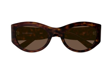 Ochelari de soare Balenciaga BB0330SK 002 Rotunzi Havana