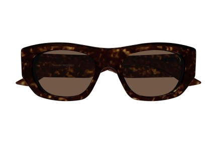 Ochelari de soare Alexander McQueen AM0450S 002 Dreptunghiulari Havana