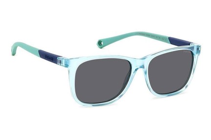 Ochelari de soare Polaroid Junior PLD8058/S MVU/M9 Polarized Dreptunghiulari Albaștri